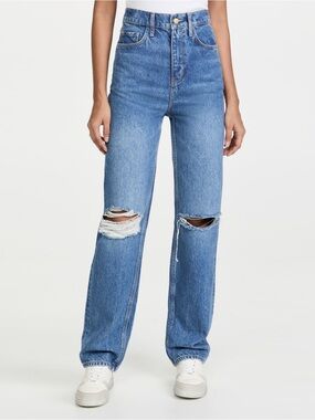 Triarchy x Josephine Skriver High Waisted Distressed Straight Leg Jeans 27